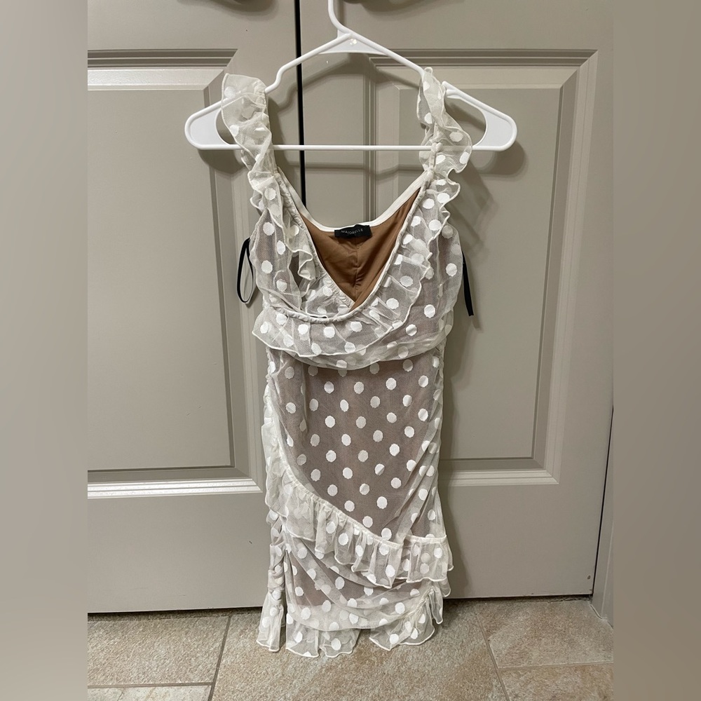 Majorelle bandit dress in white